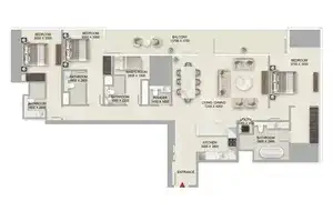 3 Bedroom Apartment Floor Plan